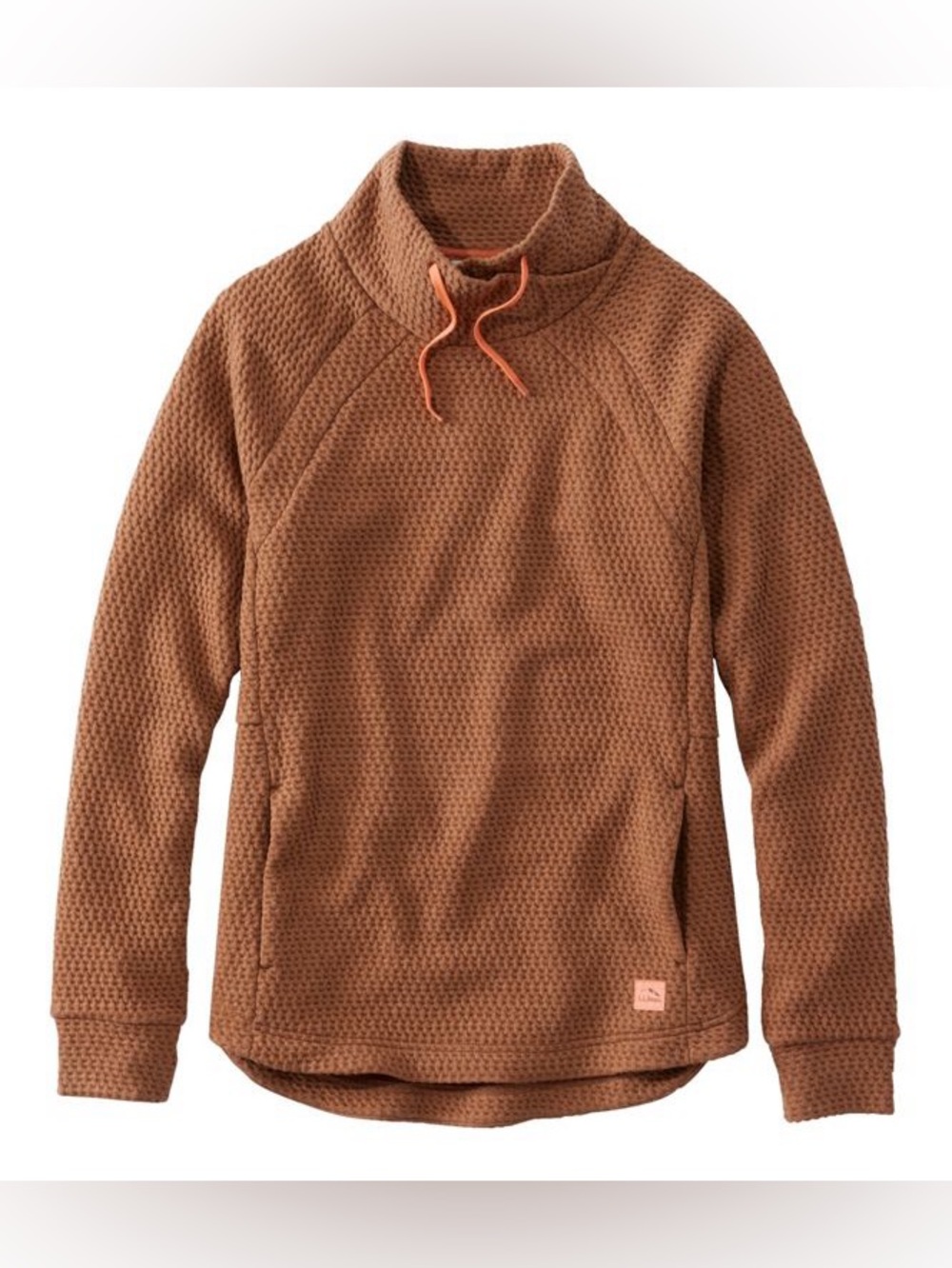 L.L.Bean Ridgeknit Crossneck Pullover Funnelneck Warm Umber Auburn Outdoor